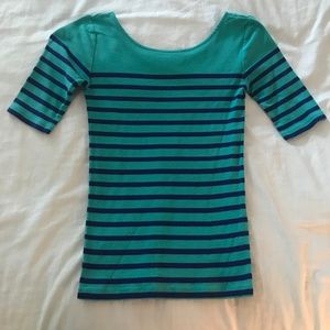 Scoop Neck Striped Tee
